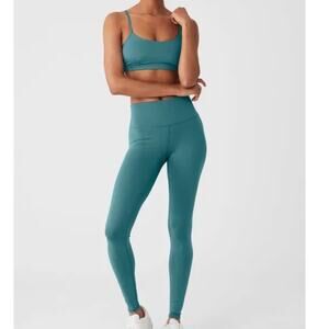Alo Yoga Airlift Intrigue Bra High-Waist Airlift Leggings Teal Agate Small NWT